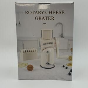 Rotary Cheese‎ Grater w/ Handle 5 Blade Vegetable Shredder Slicer New